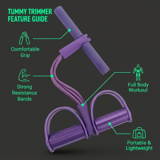 Tummy Trimmer – Foot Pedal Elastic Resistance Band (Random Color)